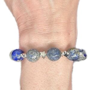 Sodalite and stars bracelets stretchy handmade
